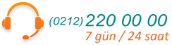 0212 220 00 00 | 7 gün / 24 saat